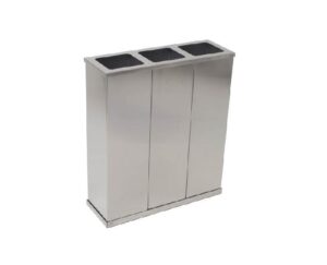 PAPELERA RECICLAJE CLASIF. INOX 3X25L