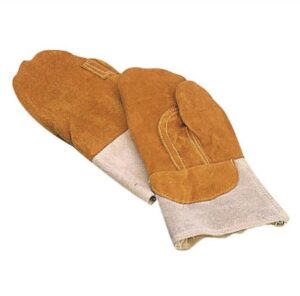 GUANTES HORNO CUERO MANOPLAS 20CM 2U