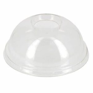 TAPA VASO CÚPULA PET AGUJERO 12 OZ 100U