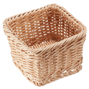 CESTA PANERA CUADRADA MARRÓN 23X23CM