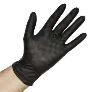 GUANTE NITRILO NEGRO DIAMANTADO T/S 50U