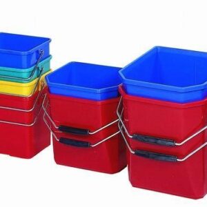 CUBO CARRO ASA METAL AZUL/ROJO 12L