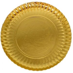 PLATO CARTÓN DORADO 23CM 100U