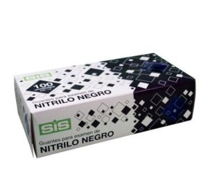 GUANTE NITRILO NEGRO T/L 100U