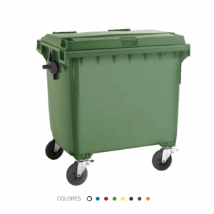 CONTENEDOR C/TAPA PLANA 1100L