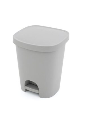 PAPELERA C/PEDAL PLÁSTICO GRIS 25L