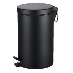 PAPELERA C/PEDAL METÁLICA NEGRA 12L