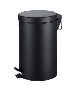 PAPELERA C/PEDAL METÁLICA NEGRA 12L