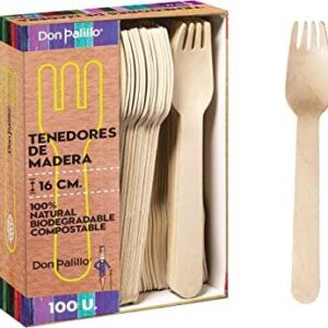 TENEDOR MADERA 16CM 100U