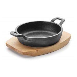 CAZUELA ASAS HIERRO FUNDIDO BASE MADERA 18CM