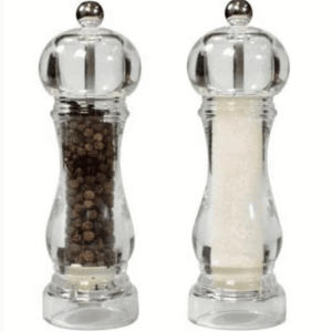 SET MOLINILLO PIMIENTA Y SAL TRANSP. 16CM