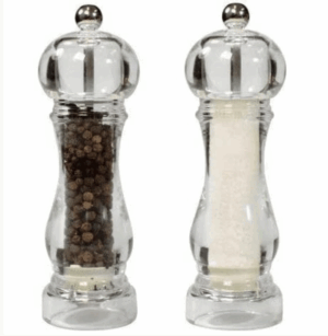 SET MOLINILLO PIMIENTA Y SAL TRANSP. 16CM