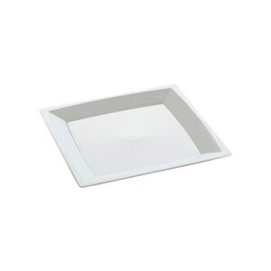 PLATO CUADRADO MILÁN PVC BCO. 21CM 12U