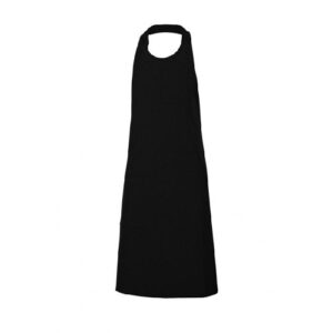DELANTAL PETO POLIESTER NEGRO BOTONES