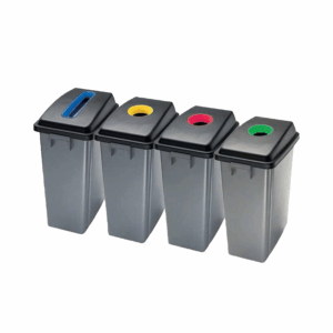 PAPELERA RECICLAJE TAPA COLORES 60L