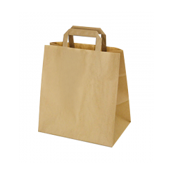 BOLSA PAPEL KRAFT ASA PLANA 26+14X30CM 50U