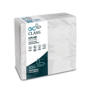 SERV. 40X40 AIRLAID BCO GC LUXE 12X50U CAJA
