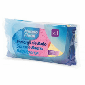 ESPONJA BAÑO RECT. FLORAL 3U