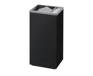 PAPELERA EXTERIOR NEGRA C/CENICERO 17L