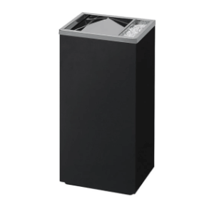 PAPELERA EXTERIOR NEGRA C/CENICERO 17L