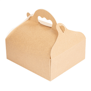 CAJA PASTELERÍA CON ASA THEPACK 16X18X7CM 50U