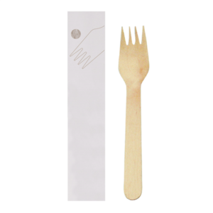 TENEDOR MADERA ENFUNDADO MAKAN 15,5CM 100U
