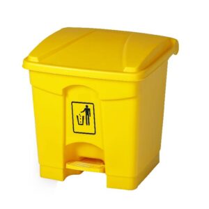 PAPELERA C/PEDAL AMARILLA 30L