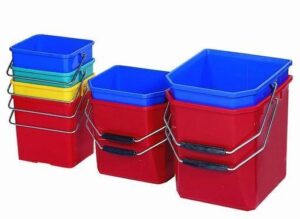 CUBO CARRO ASA METAL AZUL/ROJO 12L