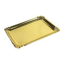 BANDEJA CARTÓN RECT. ORO 18X25CM 100U