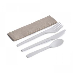 SET CUBIERTO BCO PLA 4/1 500U