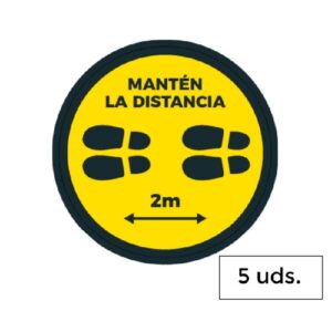 ADHESIVO VINILO CIRCULAR DISTANCIA SEGURIDAD 5U