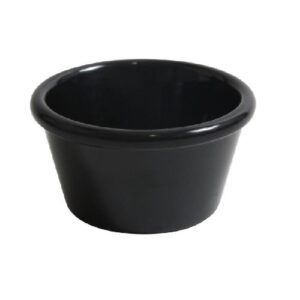 BOL MELAMINA RAMEKIN LISO BCO/NEGRO 7CM