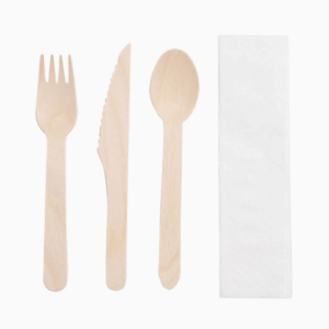 SET CUBIERTO MADERA 4/1 500U