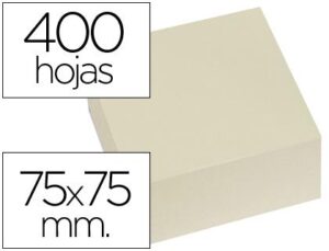BLOC NOTAS ADHESIVO 75X75MM 400 HOJAS