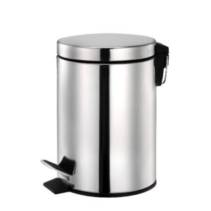 PAPELERA C/PEDAL INOX BRILLO 5L
