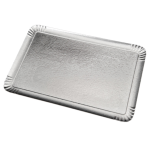 BANDEJA CARTÓN RECT. ORO PLATA 32X40CM 25U