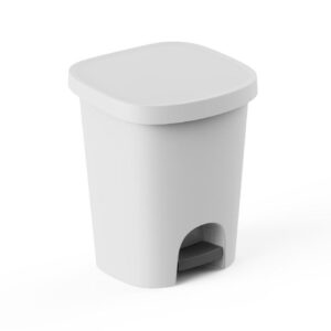 PAPELERA C/PEDAL PLÁSTICO BLANCA 25L